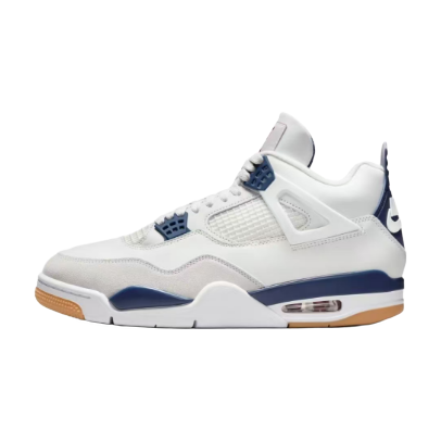 Jordan Air Jordan 4 Sneakers — White / Navy / Gum — source catalog lateral side