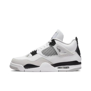 Jordan Air Jordan 4 Sneakers — White / Black / Grey — source catalog lateral side