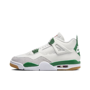 Jordan Air Jordan 4 Sneakers — White / Green / Gum — source catalog lateral side