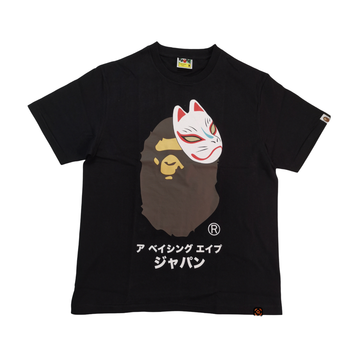 BAPE Ape Head and Fox Mask Graphic T-Shirt Black - supplier original