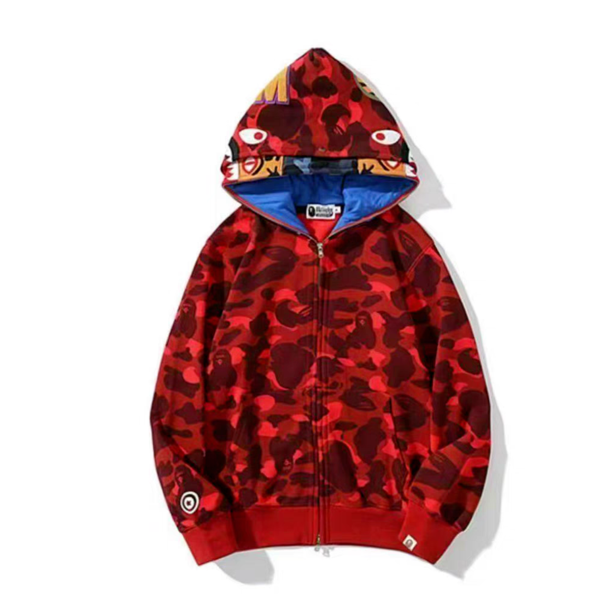 BAPE Camo Shark Full Zip Hoodie Red/Black - supplier original