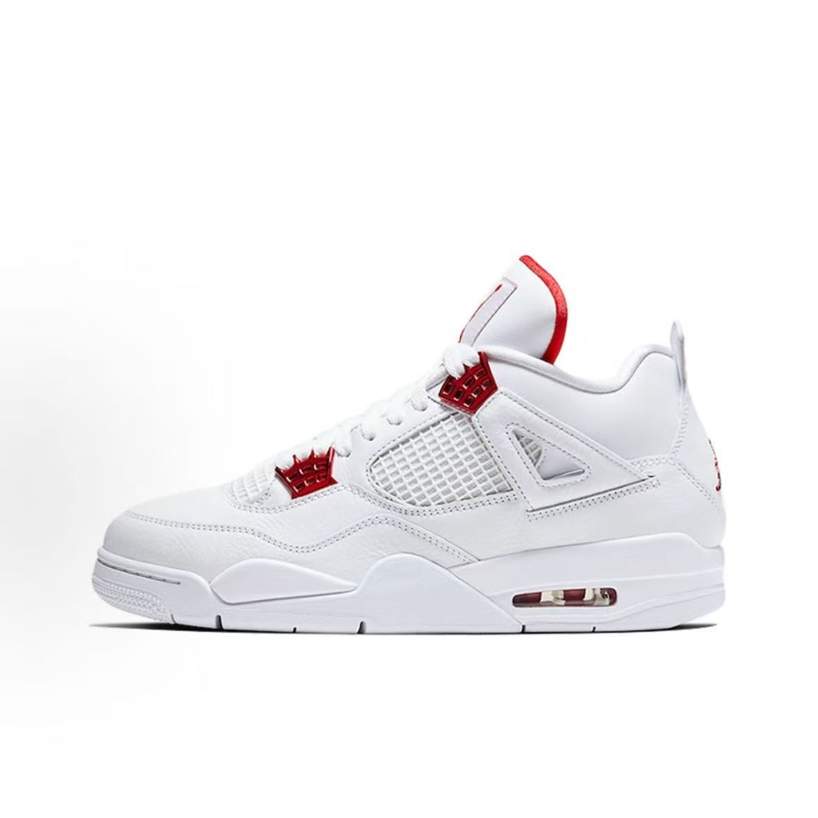Jordan Air Jordan 4 Sneakers — White / Red — source catalog lateral side