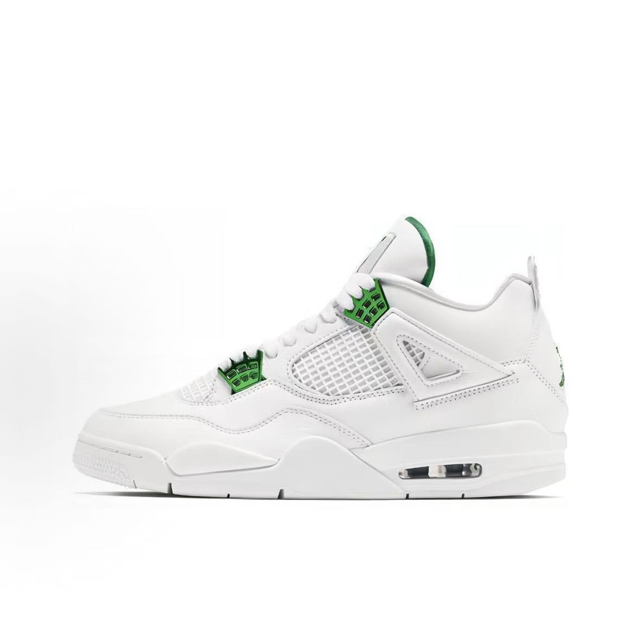 Jordan Air Jordan 4 Sneakers — White / Green — source catalog lateral side
