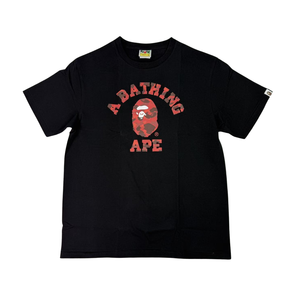 BAPE Red A Bathing Ape Graphic T-Shirt Black - supplier original