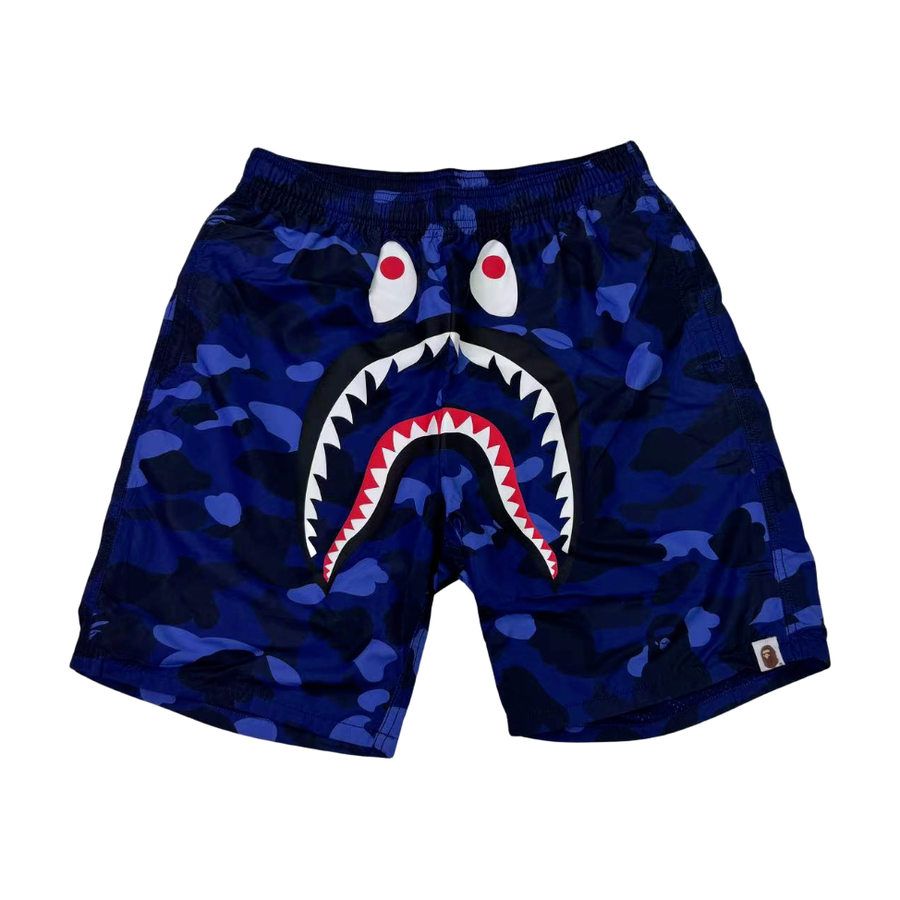 BAPE Camo Shark Graphic Shorts Blue/Black - supplier original