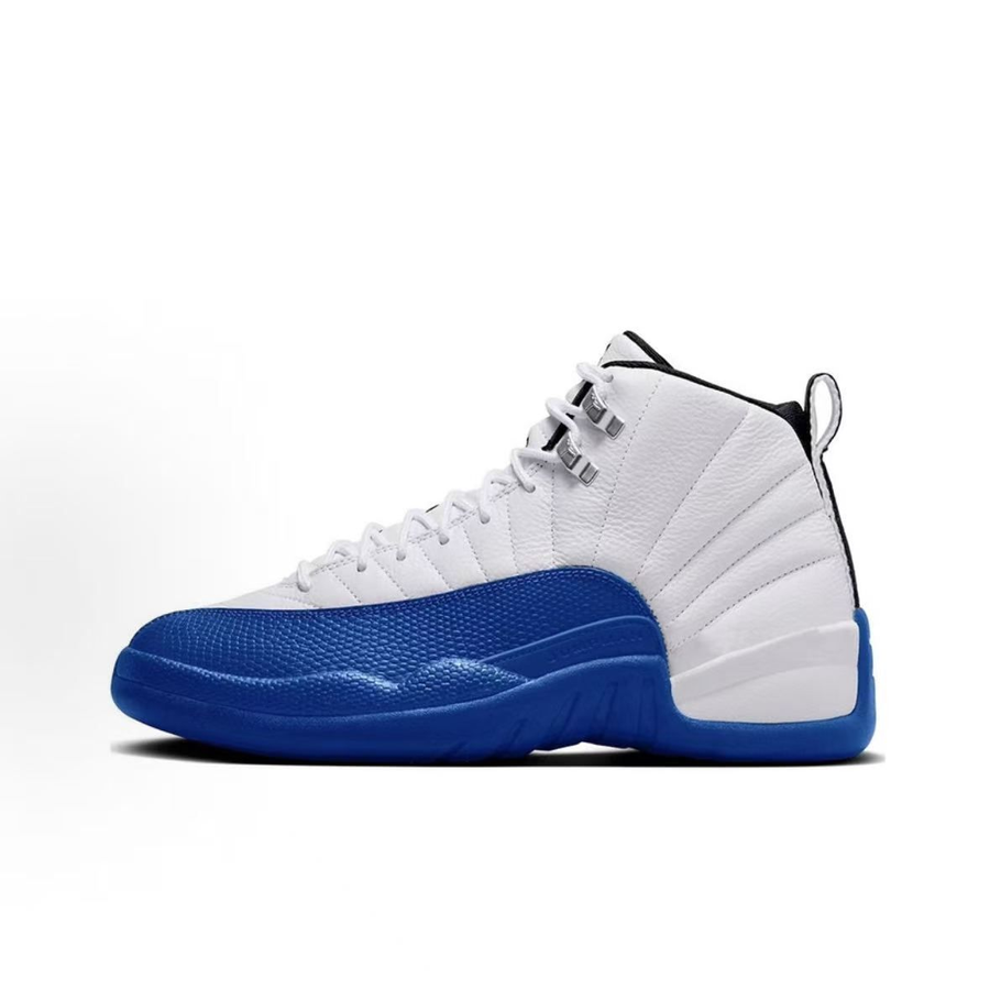 Jordan Air Jordan 12 Sneakers — White / Dark Blue — source catalog lateral side