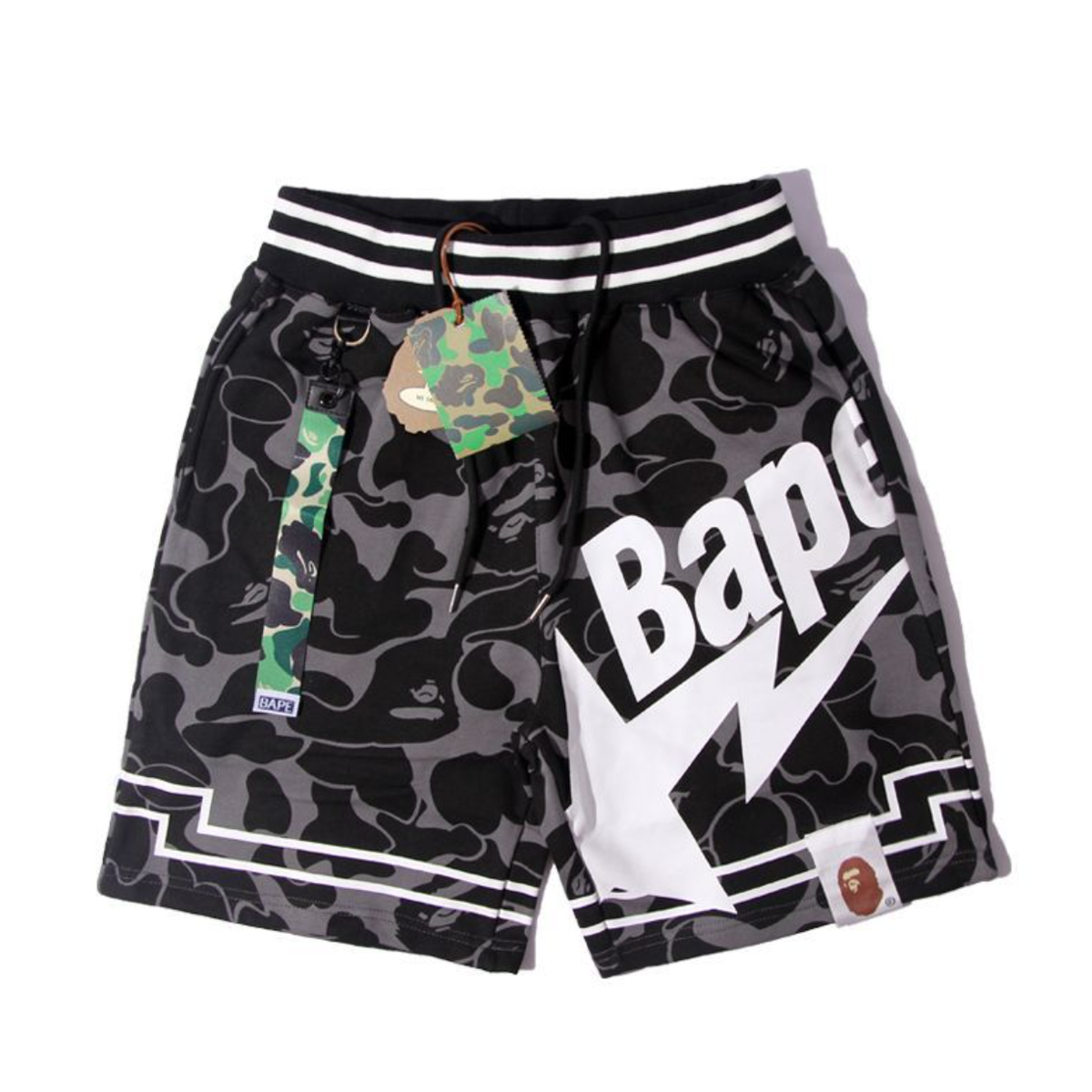 BAPE Camo BAPE Logo Shorts Black/Gray - supplier original