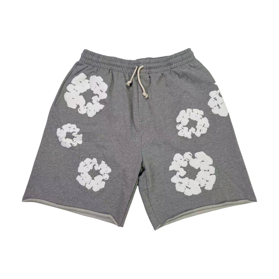 Denim Tears Wreath Graphic Shorts Gray/White - supplier original