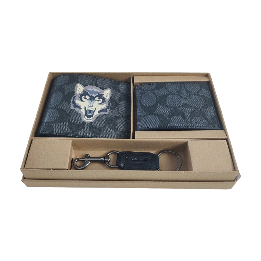 Signature Wolf Bifold Wallet — Charcoal — source reference photo