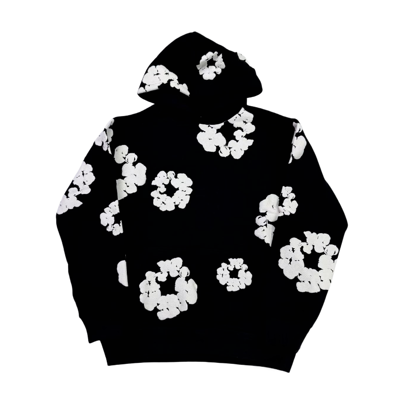 Denim Tears Wreath Graphic Hoodie Black/White - supplier original