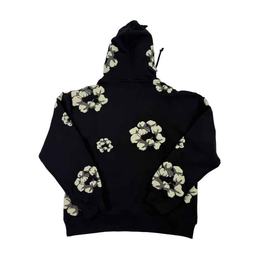 Denim Tears Wreath Graphic Hoodie Black/Cream - supplier original