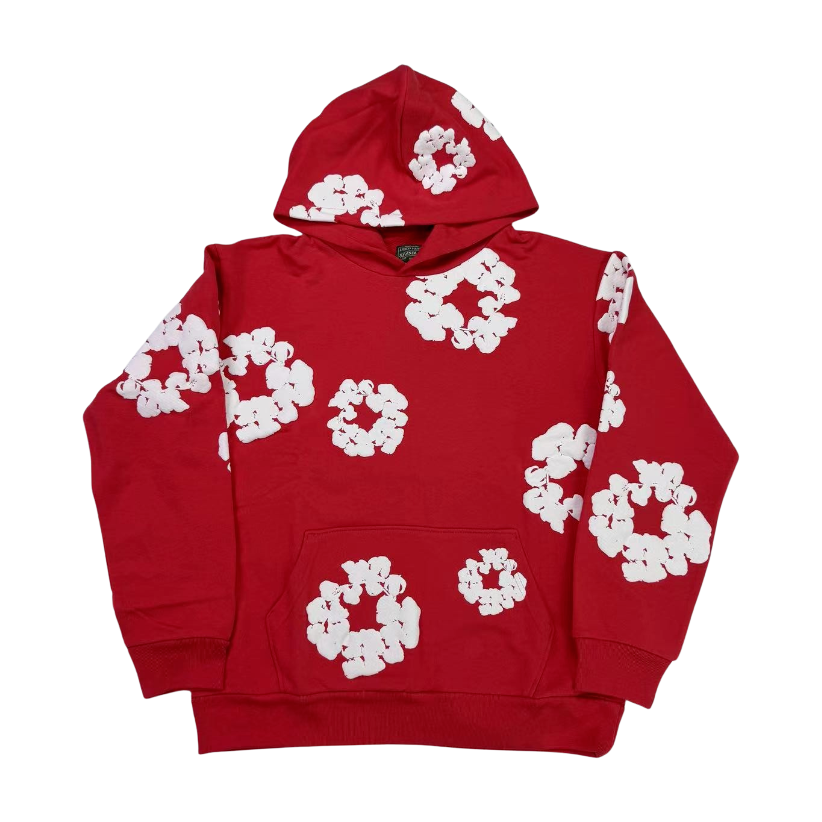 Denim Tears Wreath Graphic Hoodie Red/White - supplier original