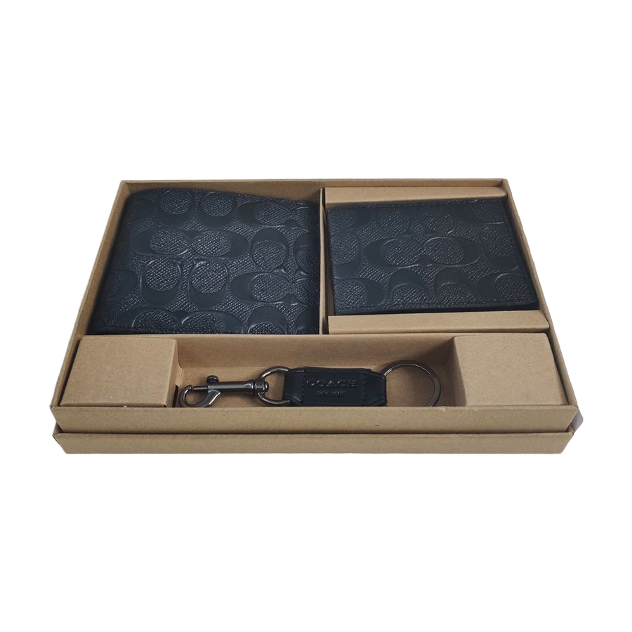 Embossed Signature Bifold Wallet — Black — source reference photo