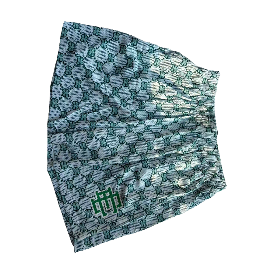 Eric Emanuel Monogram Graphic Shorts White/Green - supplier original