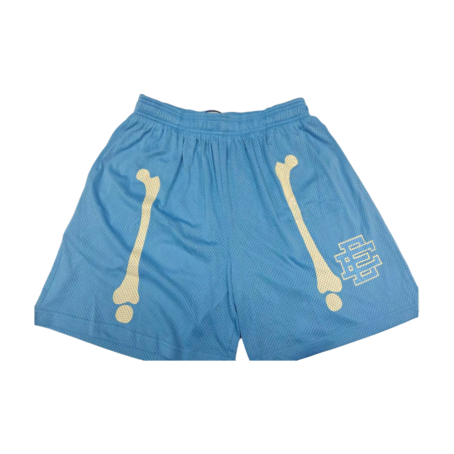 Eric Emanuel Bone Graphic Shorts Blue/Yellow - supplier original
