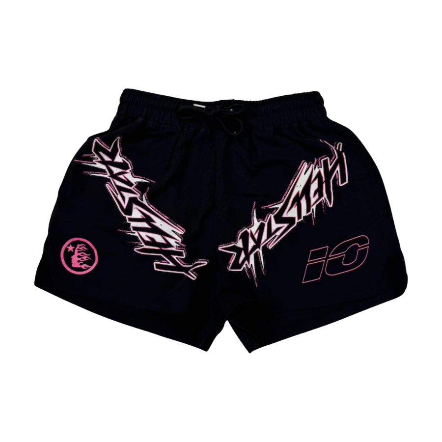 Hellstar Palm and Lightning Graphic Shorts Black/Pink - supplier original