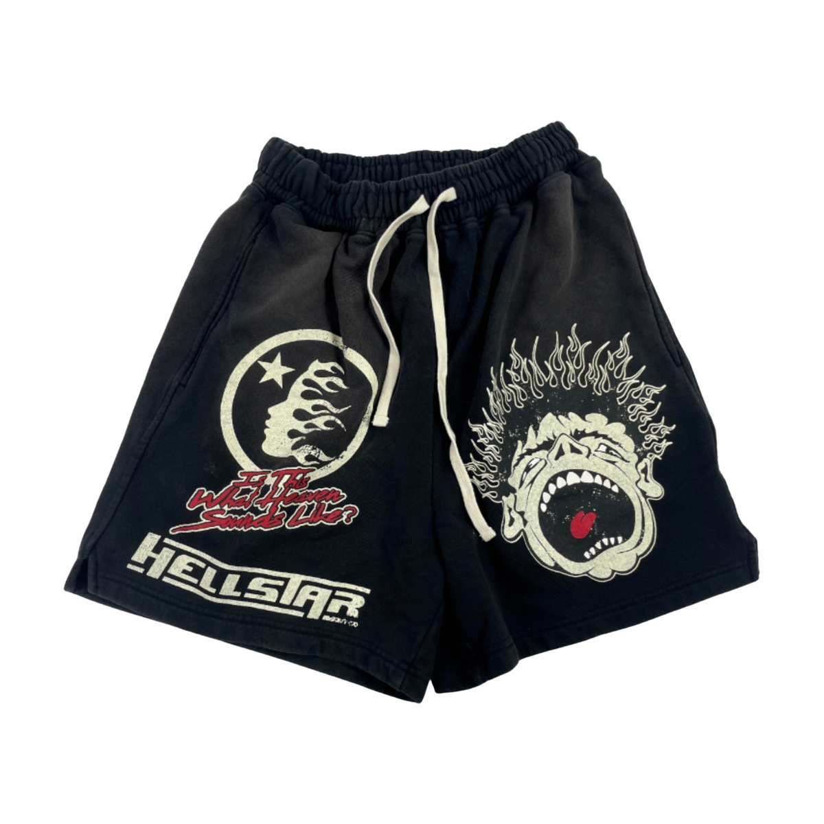 Hellstar Flaming Head Graphic Shorts Black/Cream - supplier original