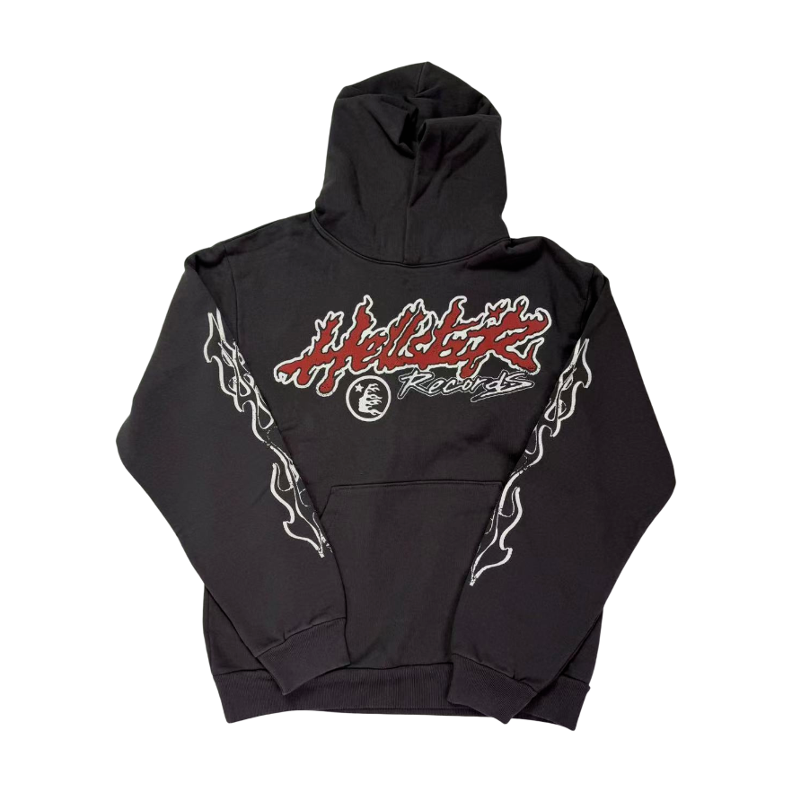 Hellstar Flame Logo Hoodie Black/Red/White - supplier original