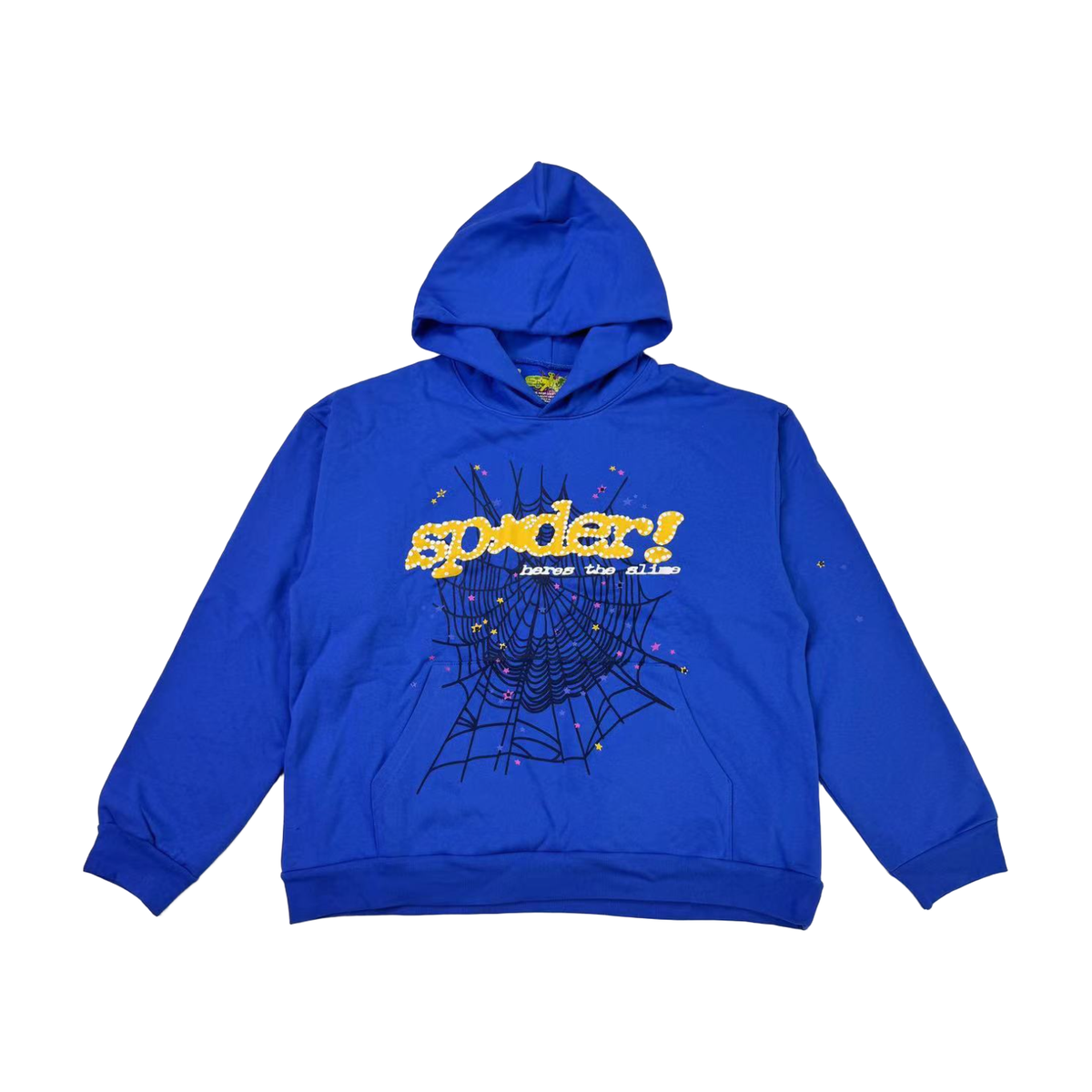 Sp5der Web Graphic Hoodie Blue/Yellow - supplier original