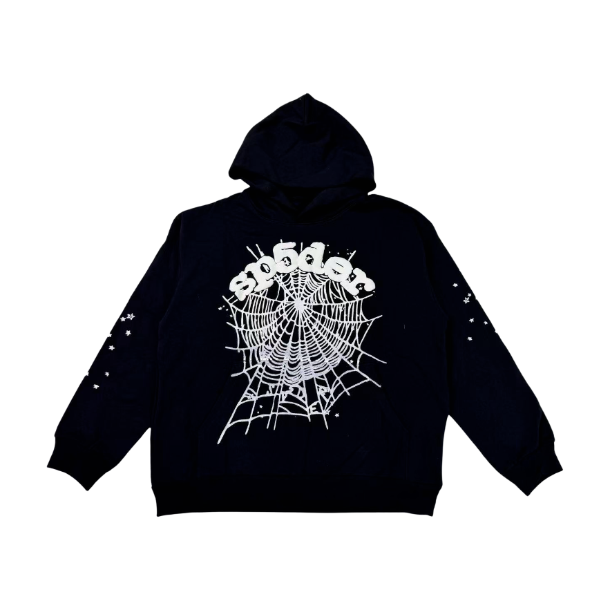 Sp5der Web Graphic Hoodie Black/White - supplier original