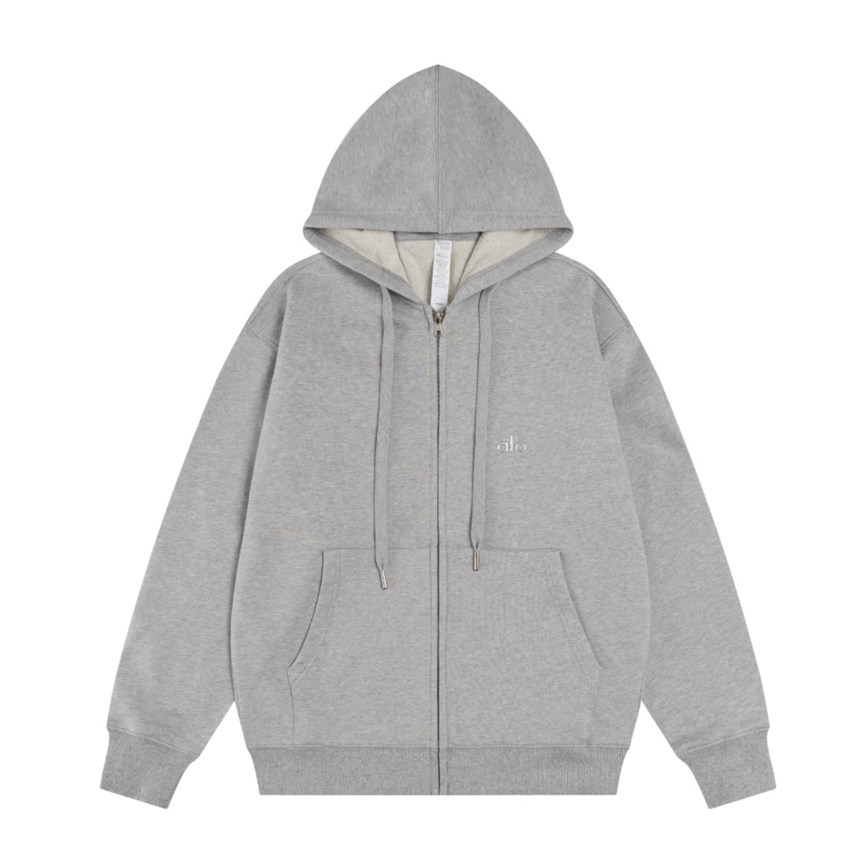 Alo Yoga Full Zip Logo Hoodie Gray - supplier original
