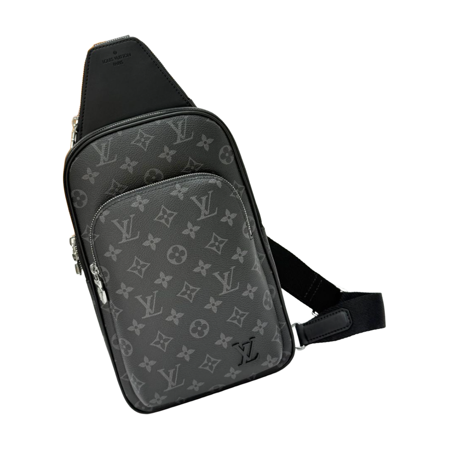 Monogram Sling Bag in Black and gray, supplier source view, full product reference view