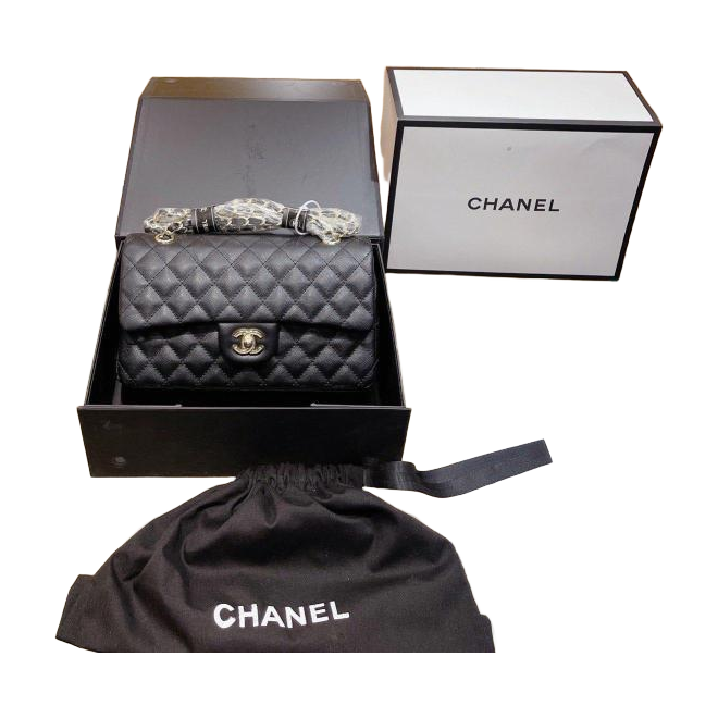 Diamond Quilted Chain Flap Shoulder Bag in Black, supplier source view