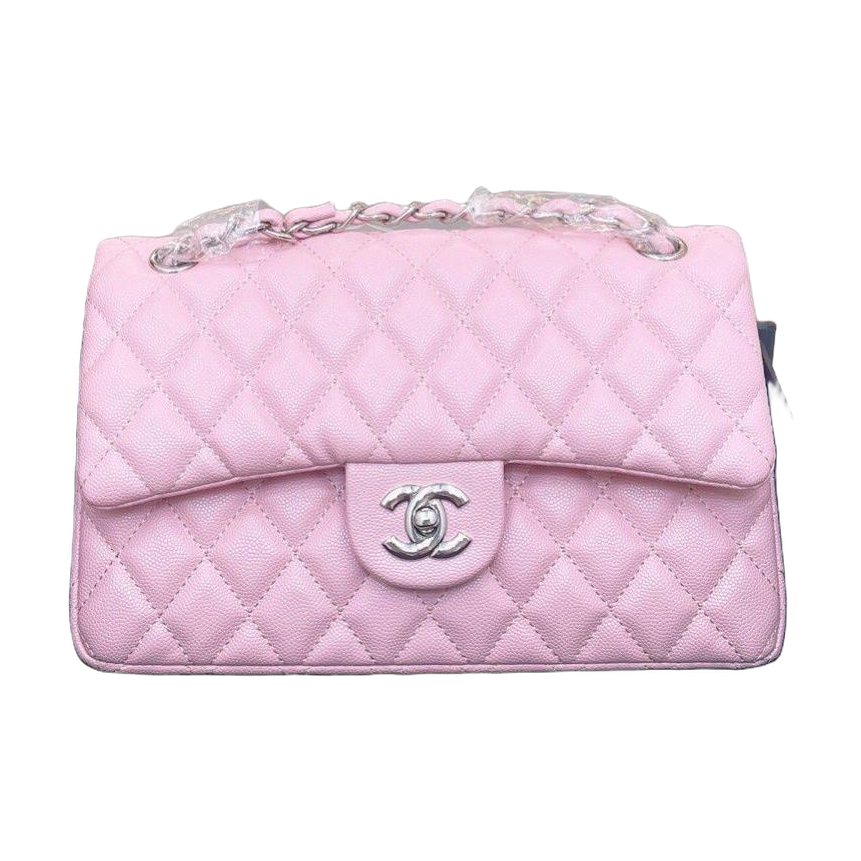 Grained Diamond Quilted Chain Flap Shoulder Bag in Light Pink, supplier source view