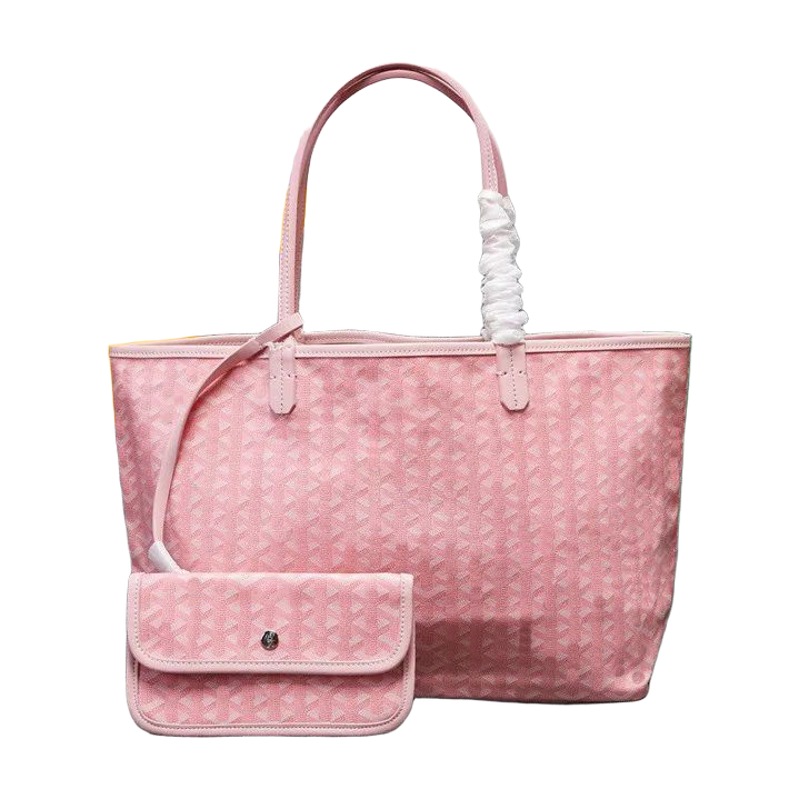 Chevron Print Shoulder Tote in Light Pink, supplier source view, full product reference view