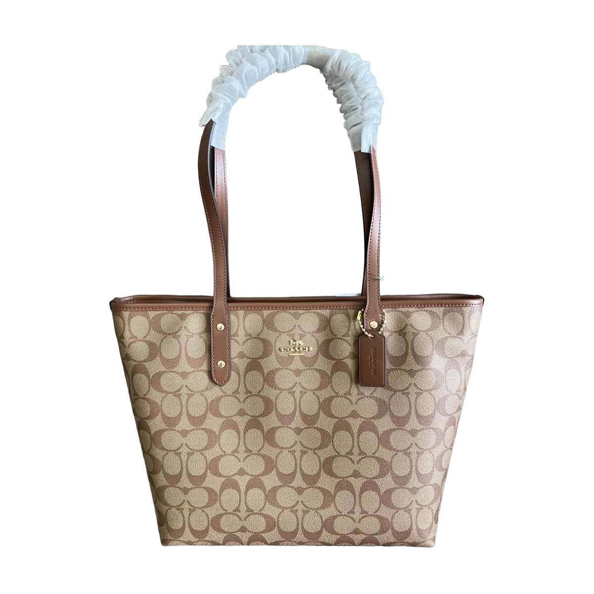 Coach Signature Tote – Khaki / Brown Trim, original supplier catalogue view