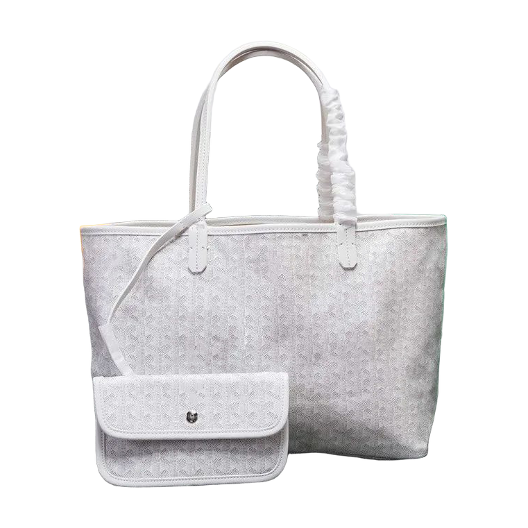 Chevron Print Shoulder Tote in White / Light Gray, supplier source view, full product reference view