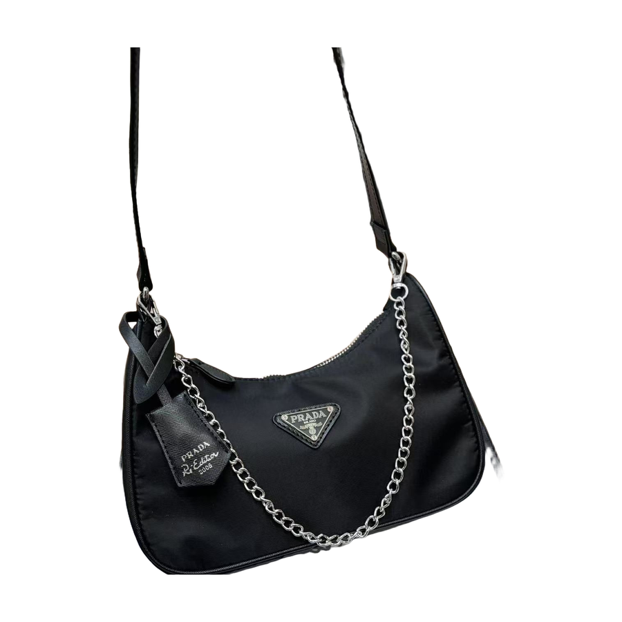 Chain Hobo Shoulder Bag in Black, supplier source view