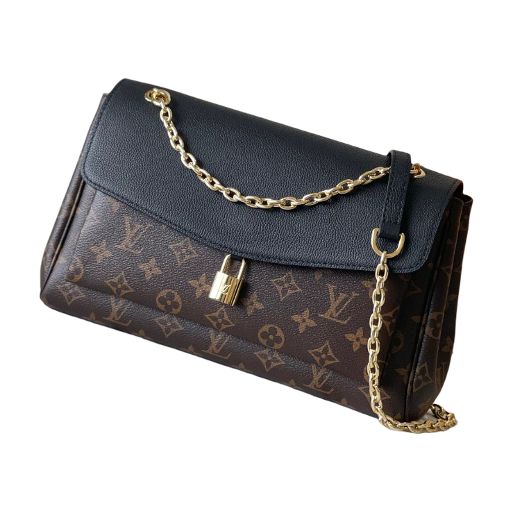 Louis Vuitton Monogram Flap Chain Shoulder Bag – Brown / black flap, original supplier catalogue view