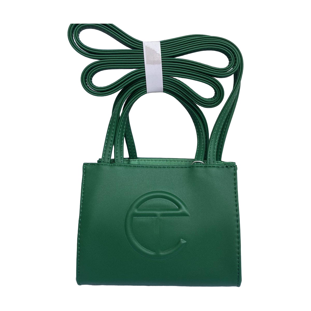 Embossed Logo Tote with Double Handles in Green, supplier source view, full product reference view