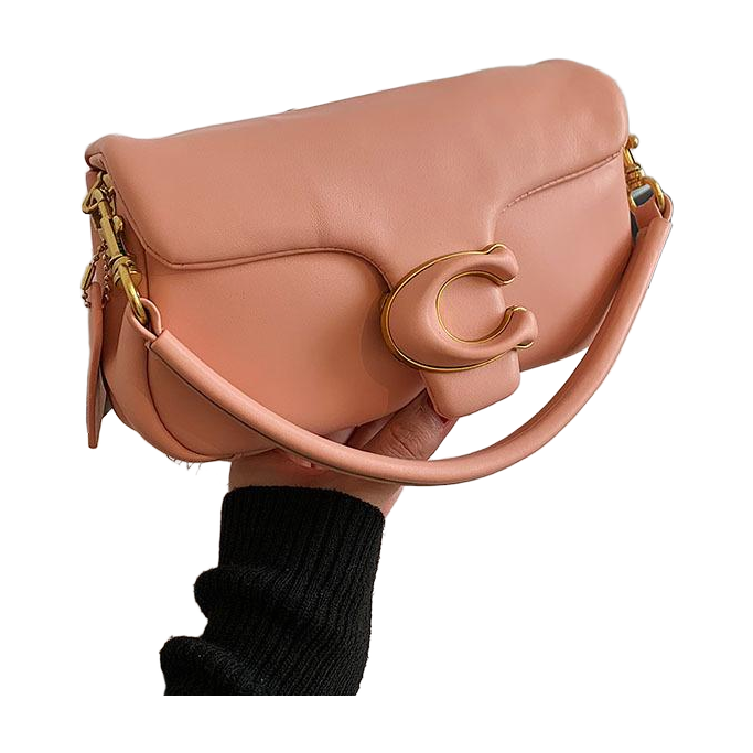 Flap Shoulder Bag with C Clasp in Dusty Pink, supplier source view