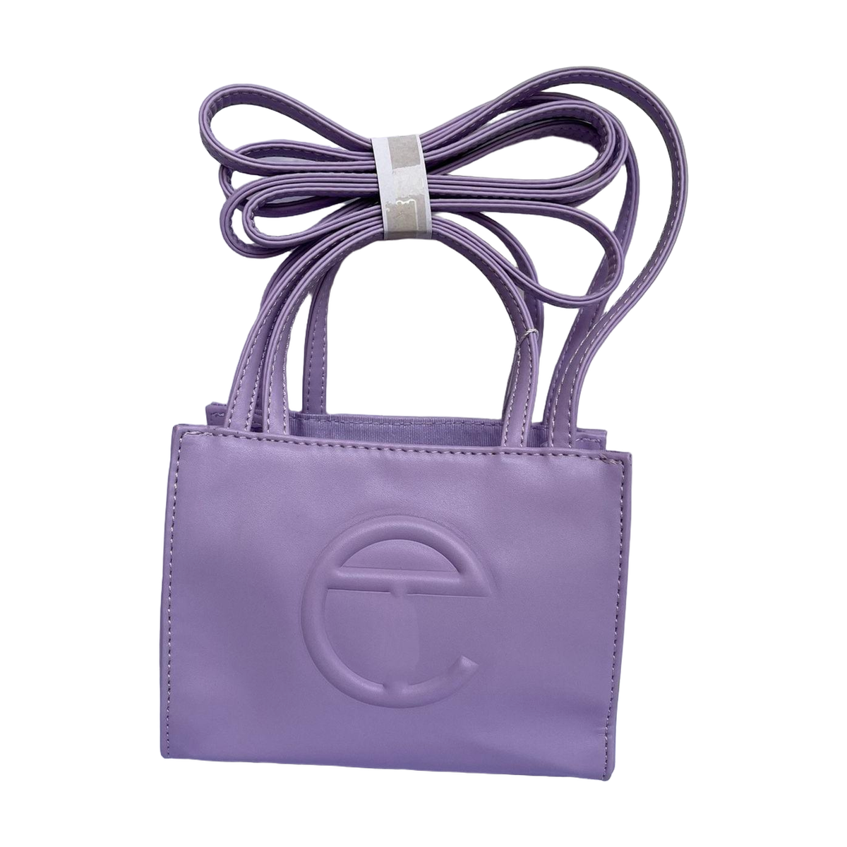 Embossed Logo Tote with Double Handles in Lavender, supplier source view, full product reference view