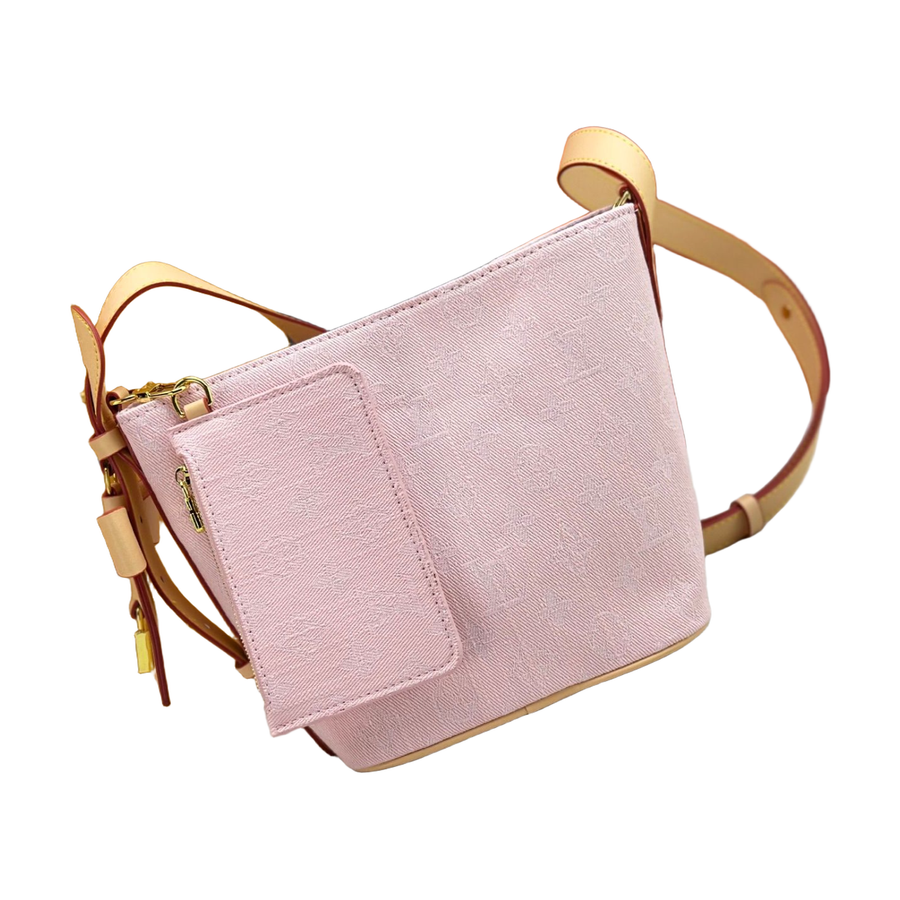 Louis Vuitton Zip Shoulder Bag with Front Pocket – Pink / Tan, original supplier catalogue view