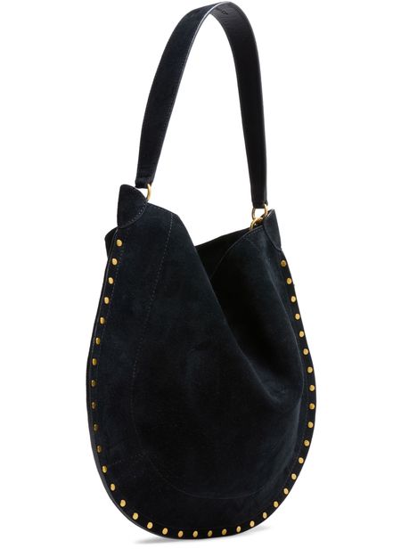 Isabel Marant Oskan Hobo Soft bag in suede in Black — view 2