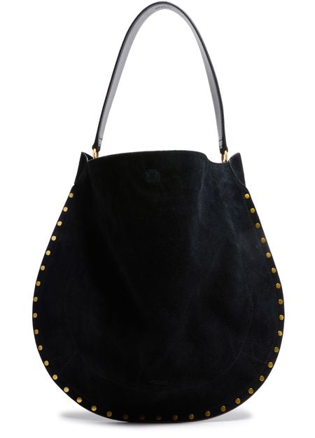 Isabel Marant Oskan Hobo Soft bag in suede in Black — view 3
