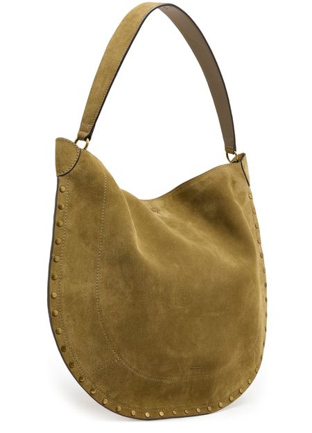Isabel Marant Oskan Hobo Soft bag in suede in Taupe — view 2