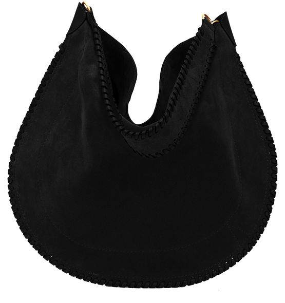 Isabel Marant Oskan Hobo Soft shoulder bag with braided edges in Black — view 4