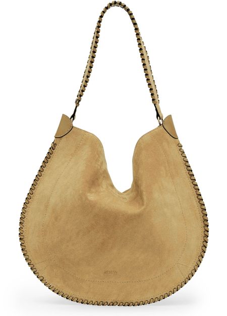 Isabel Marant Oskan Hobo Soft shoulder bag with braided edges in Sand — view 1