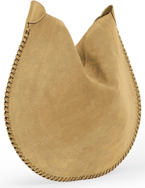 Isabel Marant Oskan Hobo Soft shoulder bag with braided edges in Sand — view 2