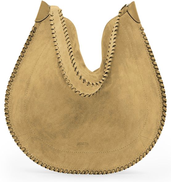 Isabel Marant Oskan Hobo Soft shoulder bag with braided edges in Sand — view 3