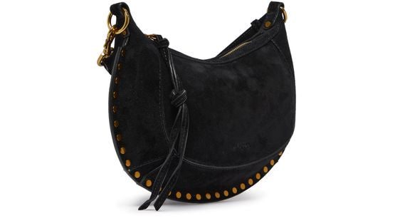Isabel Marant Oskan Moon bag in suede in Black — view 2