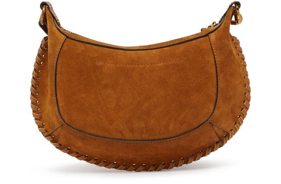 Isabel Marant Oskan Moon bag in suede with braided edges in Cognac — view 3