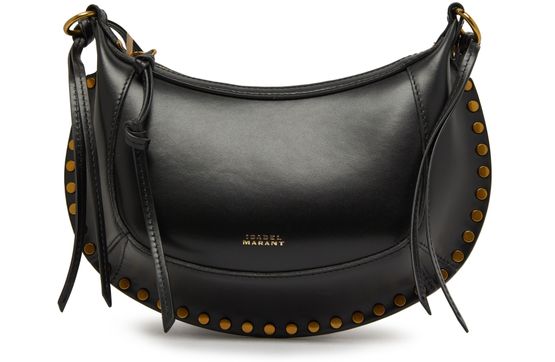 Isabel Marant Oskan Moon bag with jeweled handle in Black/Gold — view 1