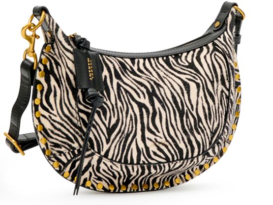 Isabel Marant Oskan moon bag in Zebra — view 2