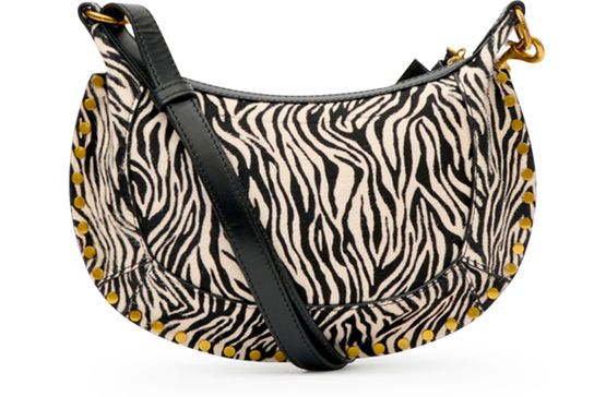 Isabel Marant Oskan moon bag in Zebra — view 3