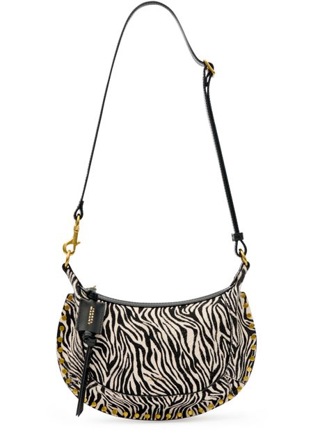 Isabel Marant Oskan moon bag in Zebra — view 4